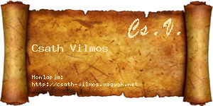 Csath Vilmos névjegykártya